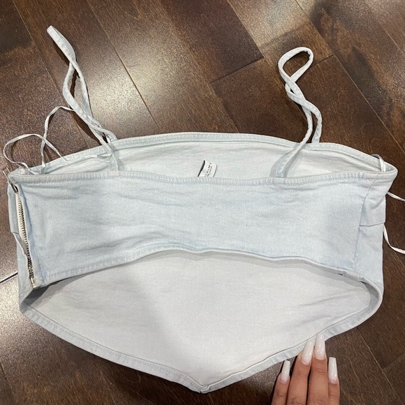 Pale blue denim tank top - Picture 4 of 6